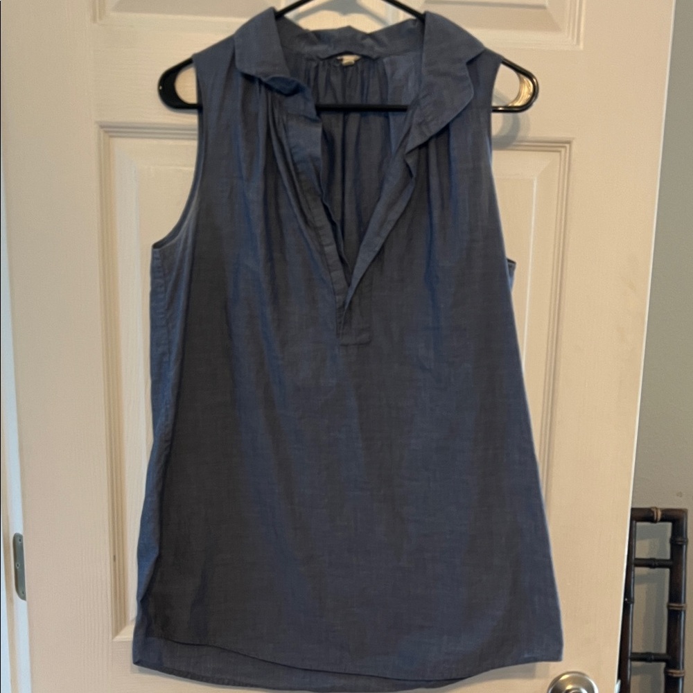 Lightweight jean color sleeveless J.Crew Blouse
